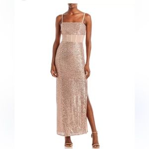 NWT BCBG MaxAzria Sequin Evening Gown Size small PROM WEDDING NEW
